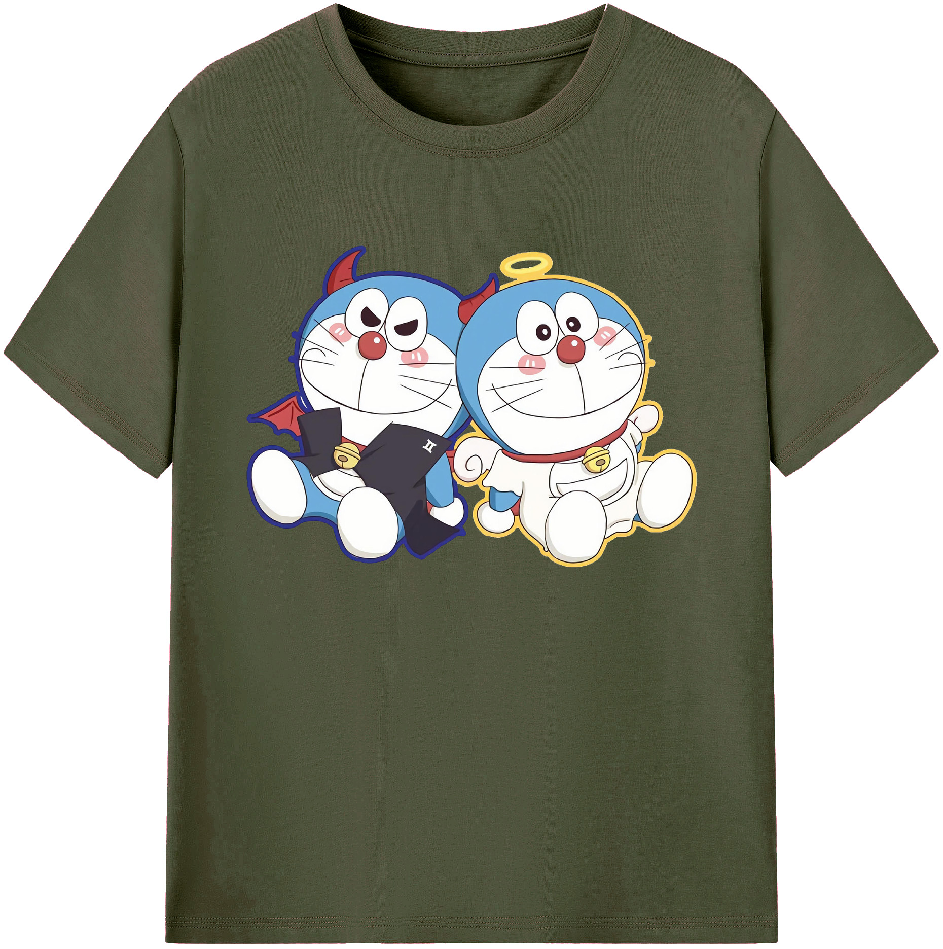 （画像用） ドラえもん Doraemon 綿100％ メンズ半袖Tシャツ｜肌触りやわらか＆通気性